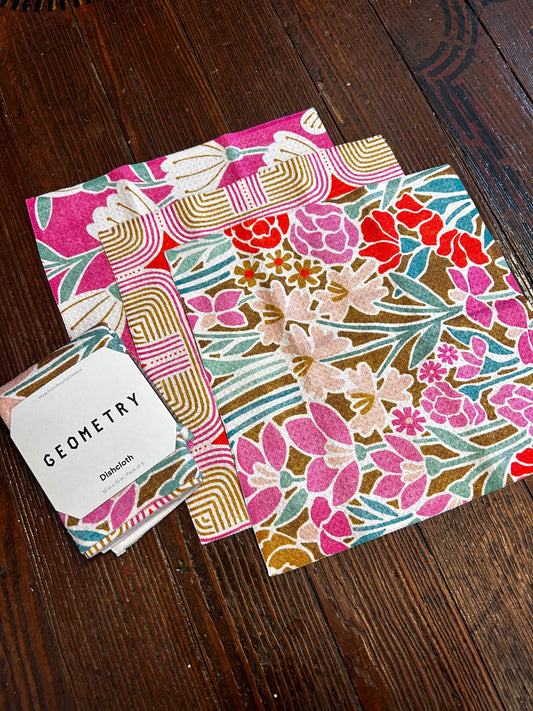 Bright Spring Geometry Dishcloths