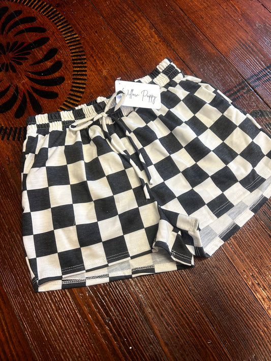 Black and White Checkered Shorts