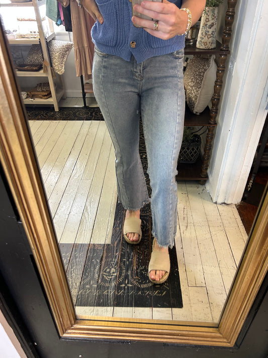 High Rise Ankle Flare Jeans