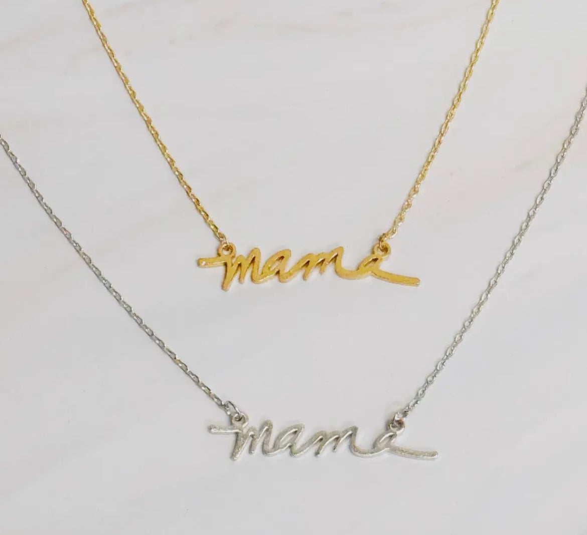 Mama Script Necklace