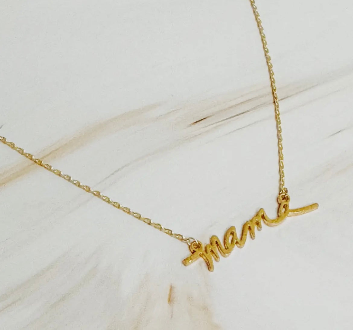 Mama Script Necklace