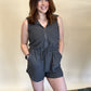 Charcoal Terry Romper