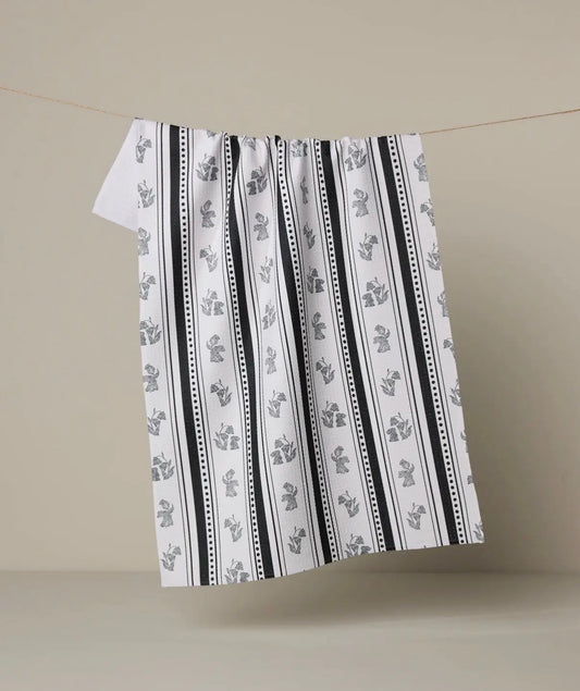 Bunny Dot Stripe Geometry Towel