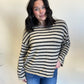 Taupe Stripe Knit Sweater