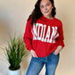 Red Ribbed Indiana Crewneck