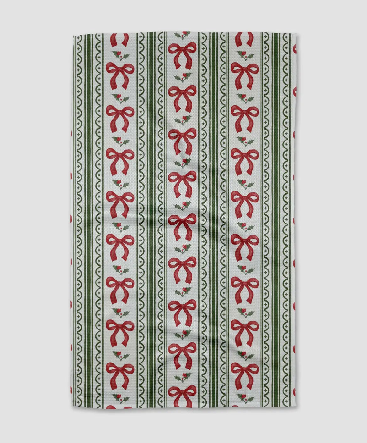 Christmas Bow Stripe Geometry Towel