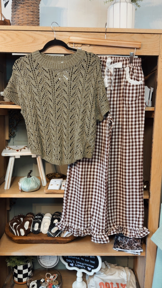 Lace & Gingham Pants