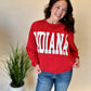 Red Ribbed Indiana Crewneck