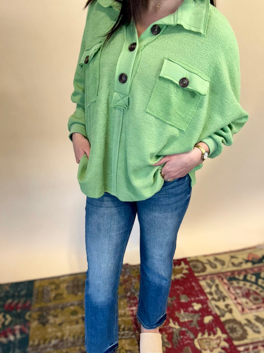 Sage Terry Cloth Pullover