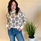 Chocolate Floral Sweater- Final Sale