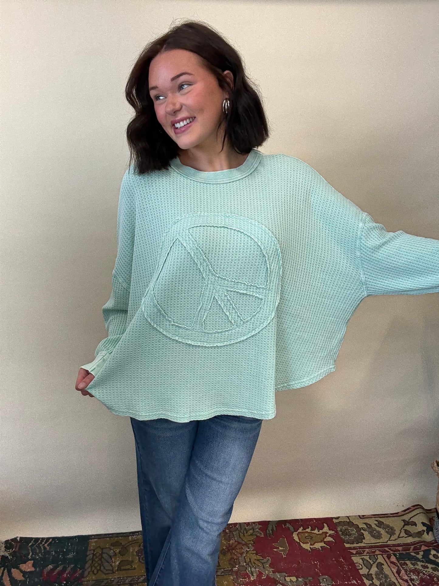 Mint Peace Knit Top