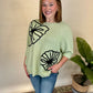 Sage Knit Flower Top