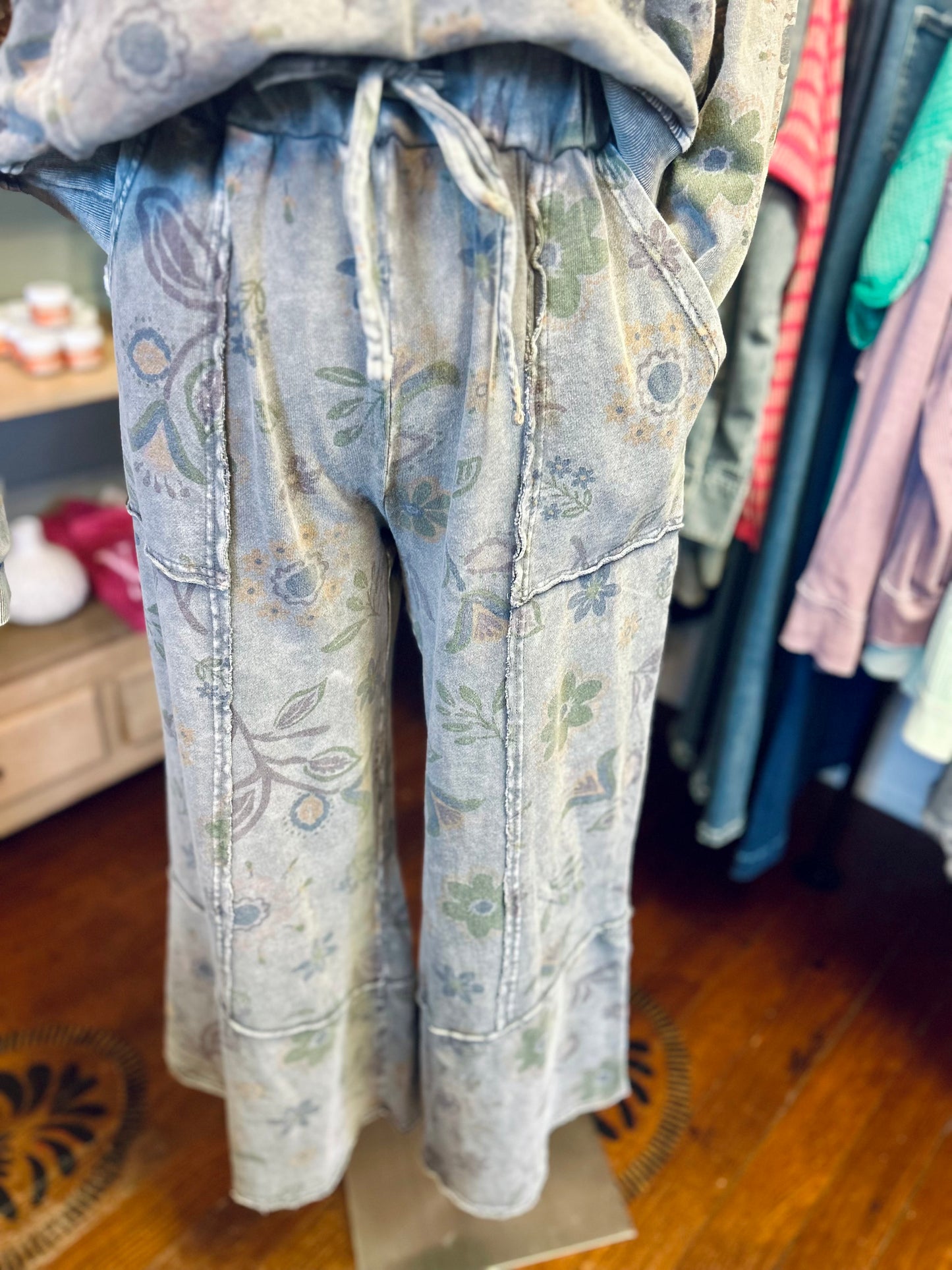 Floral Mineral Wash Bottoms