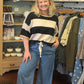 Short Sleeve Striped Sweater