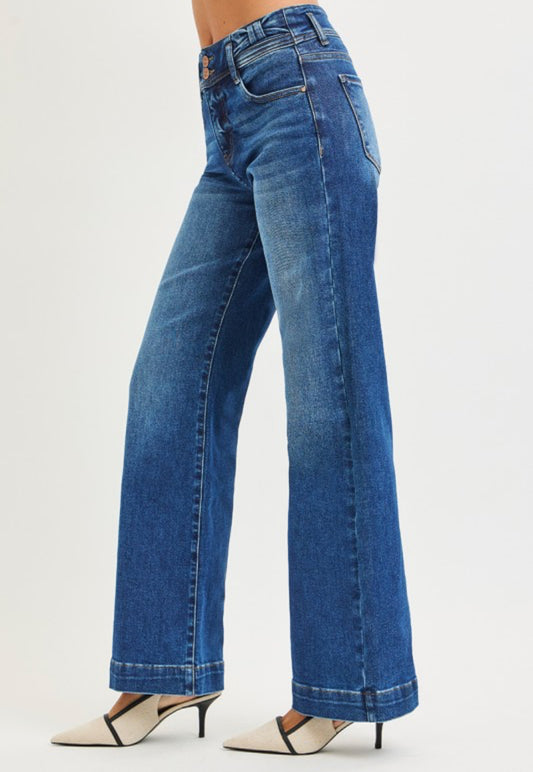 Dark Wash Wide Leg Denim