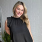 Black Ruffle Mock Tank