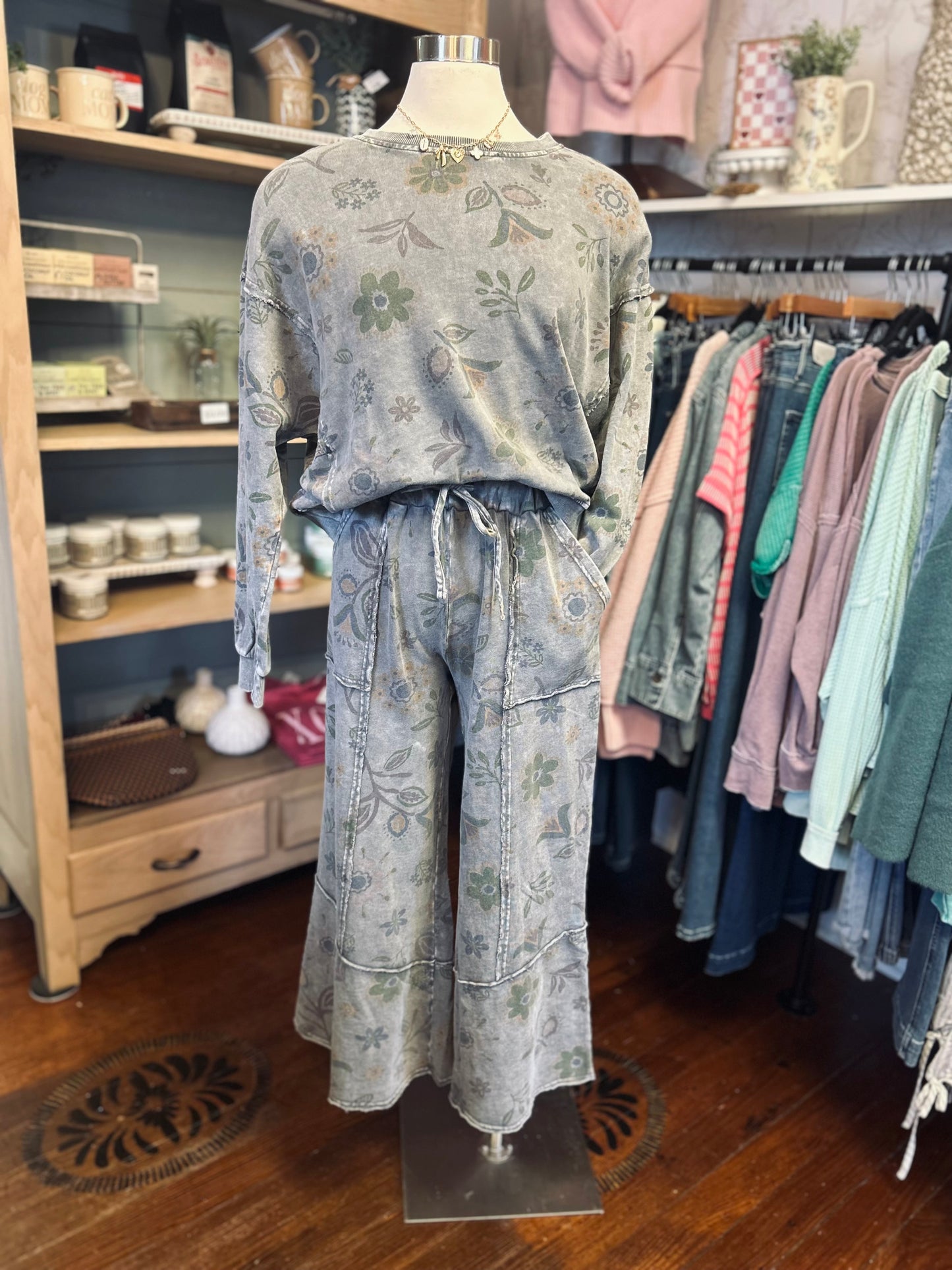 Floral Mineral Wash Bottoms