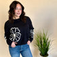 Black Flower Sweater