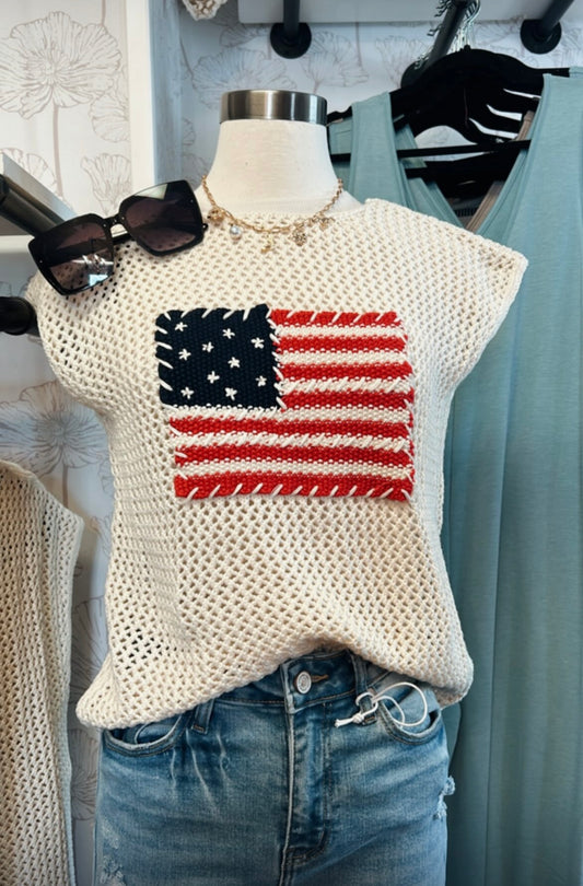Flag Crochet Top