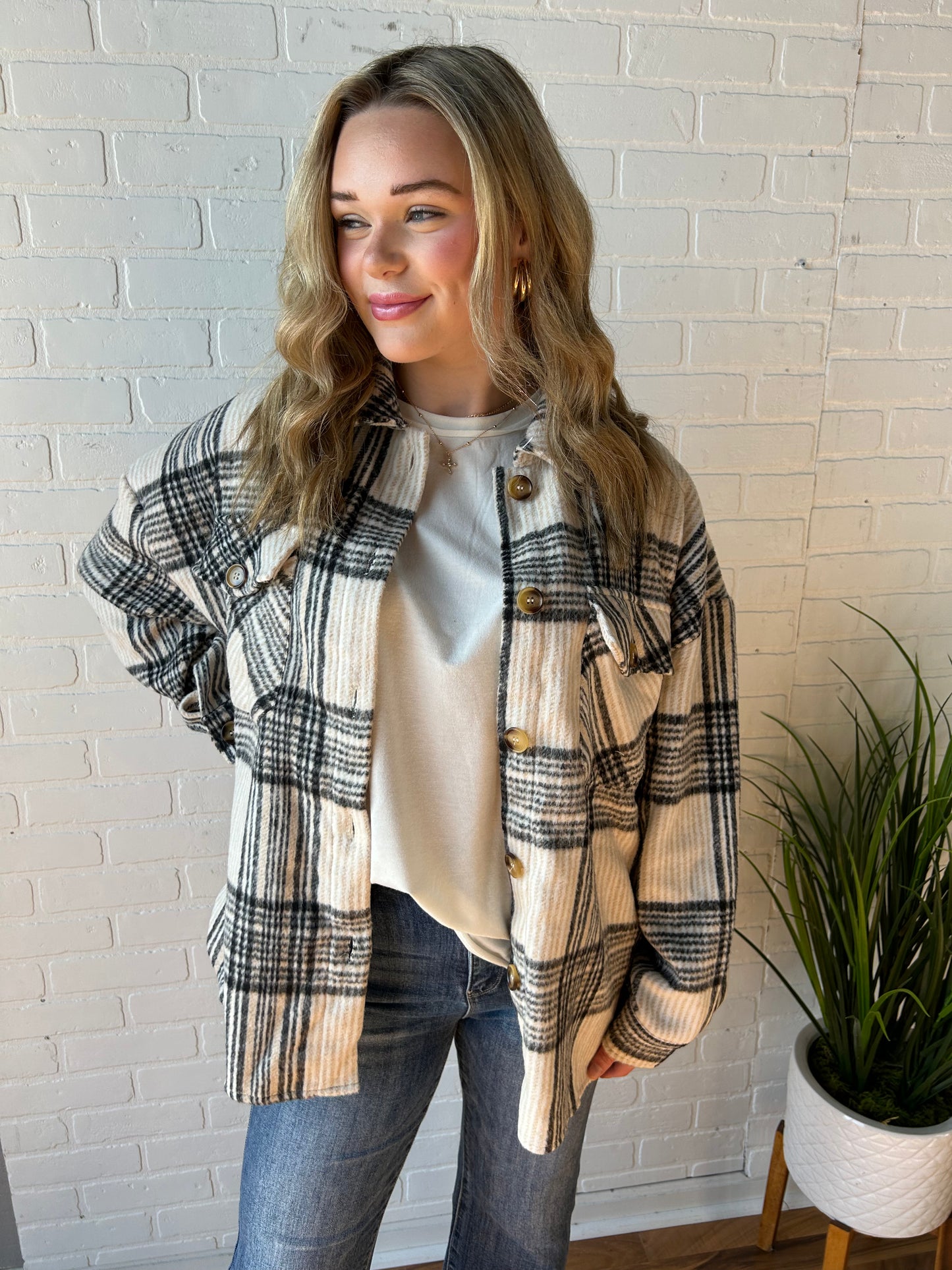 Taupe Plaid Shacket- FINAL