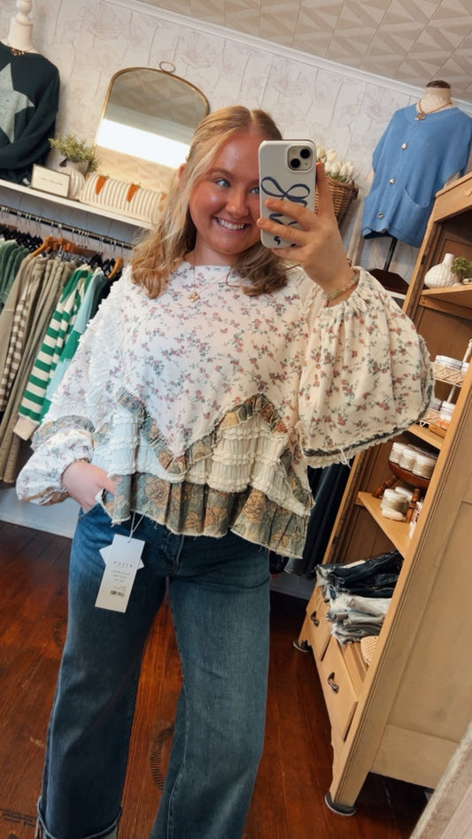 Patchwork Ruffle Top