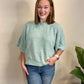 Sage Quarter Sleeve Sweater