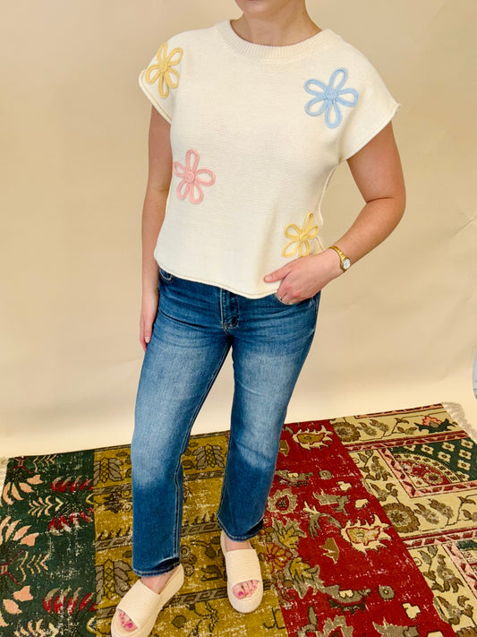 Cream Flower Top