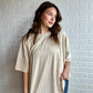 Beige Oversized Boxy Tee