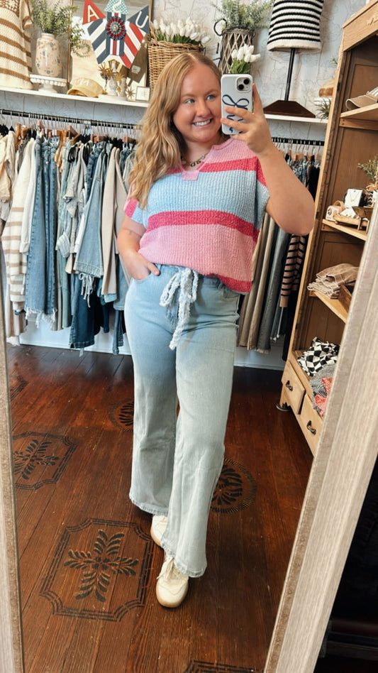 Pink Sky Sweater Top