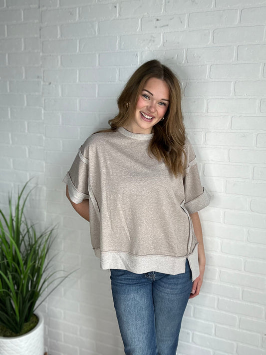Taupe Hillary Top