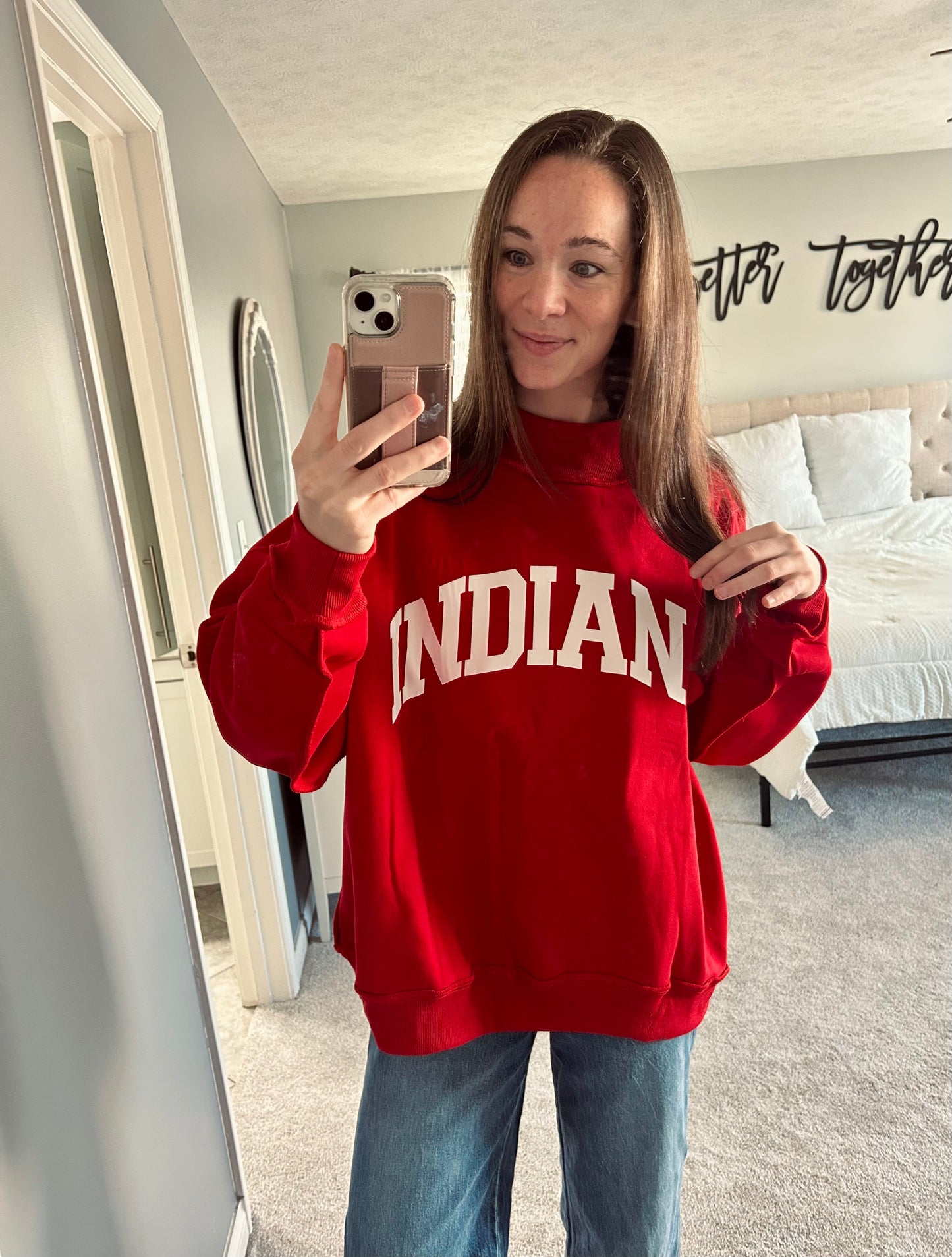 Red Indiana Reversible Pullover