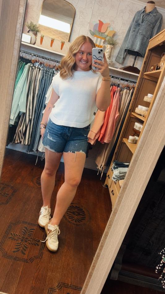 Ivory Side Button Vest