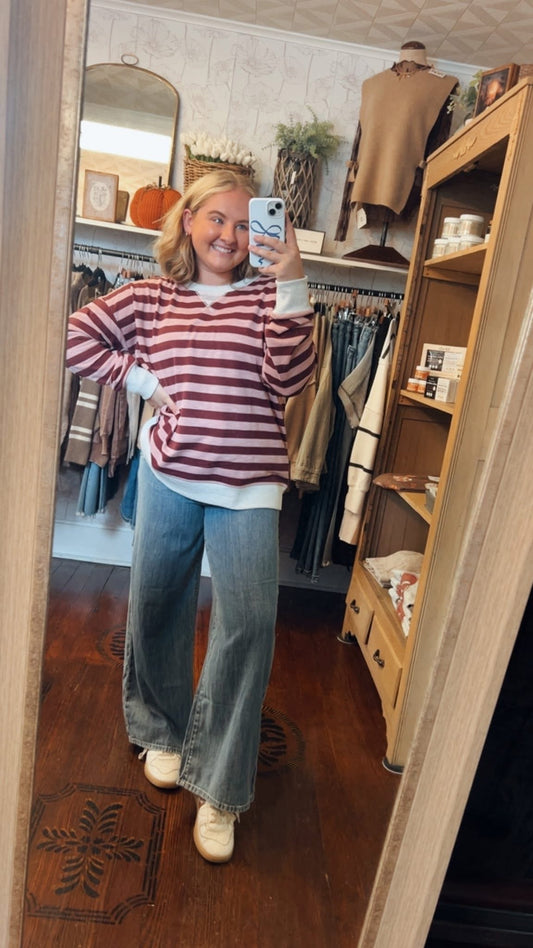 Stripe Contrast Pullover