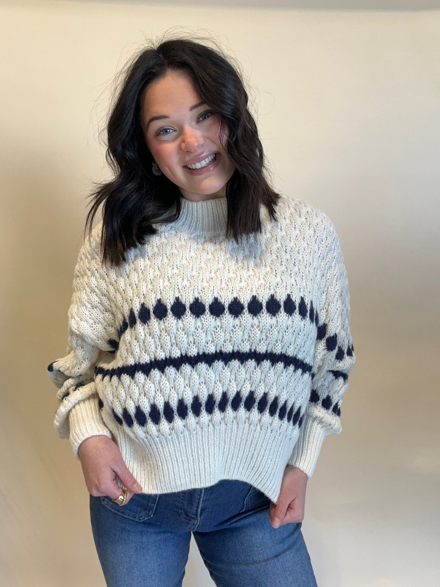 Cream Popped Sweater- final sale