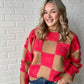 Millie Magenta Checkered Sweater