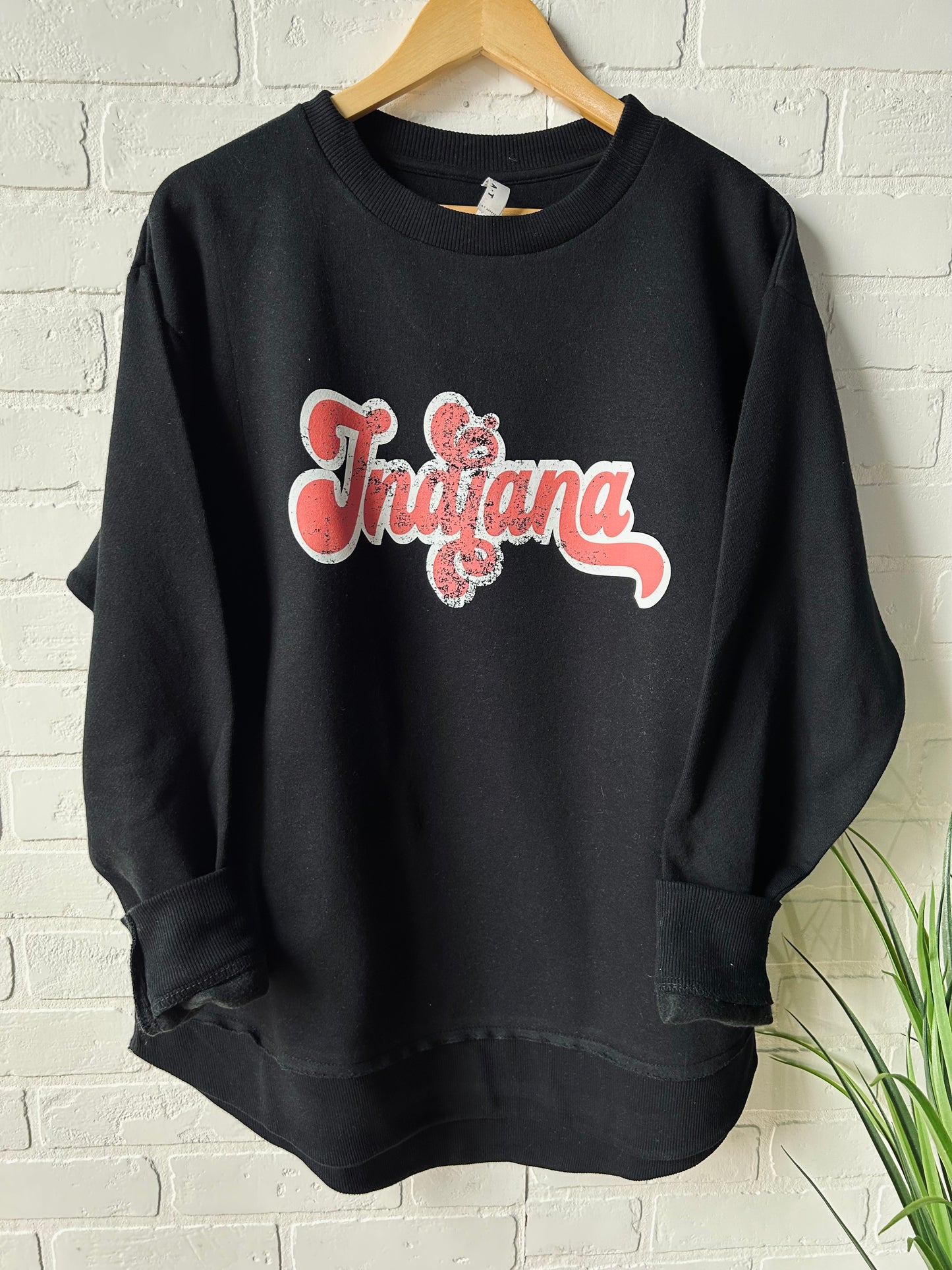 Black Indiana Crewneck