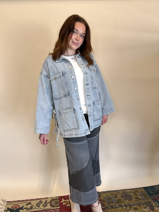 Side-tie Denim Jacket