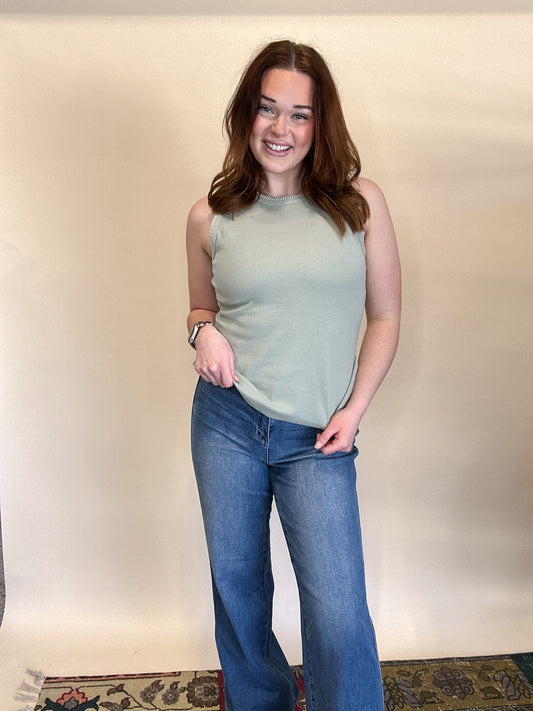 Sage Stitched Tank