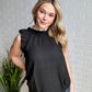 Black Ruffle Mock Tank