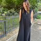 Viola Black Ribbed Jumpsuit