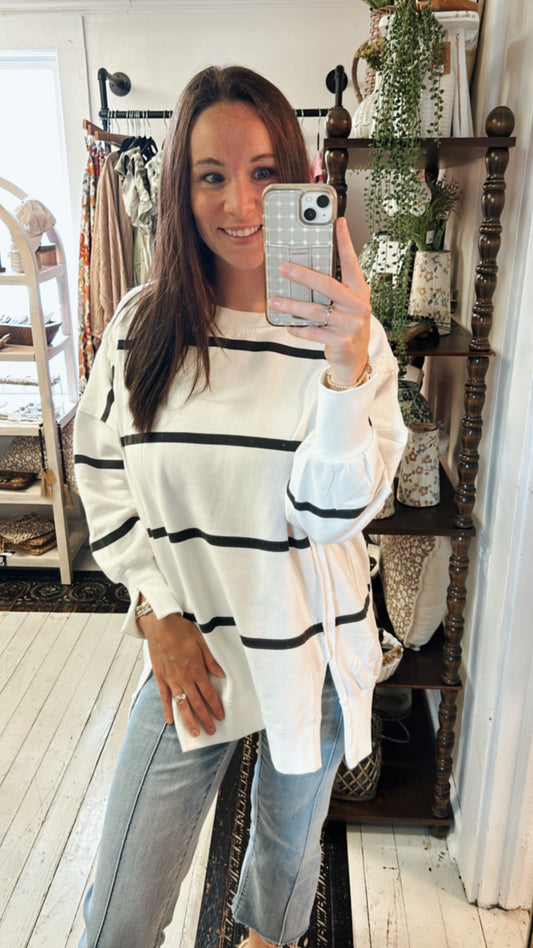 Oversized Striped Pullover