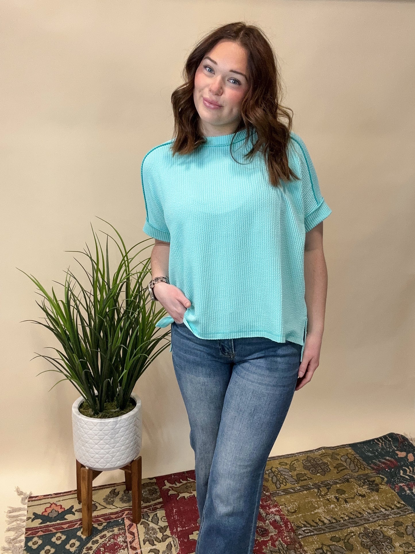 Lila Ribbed Top