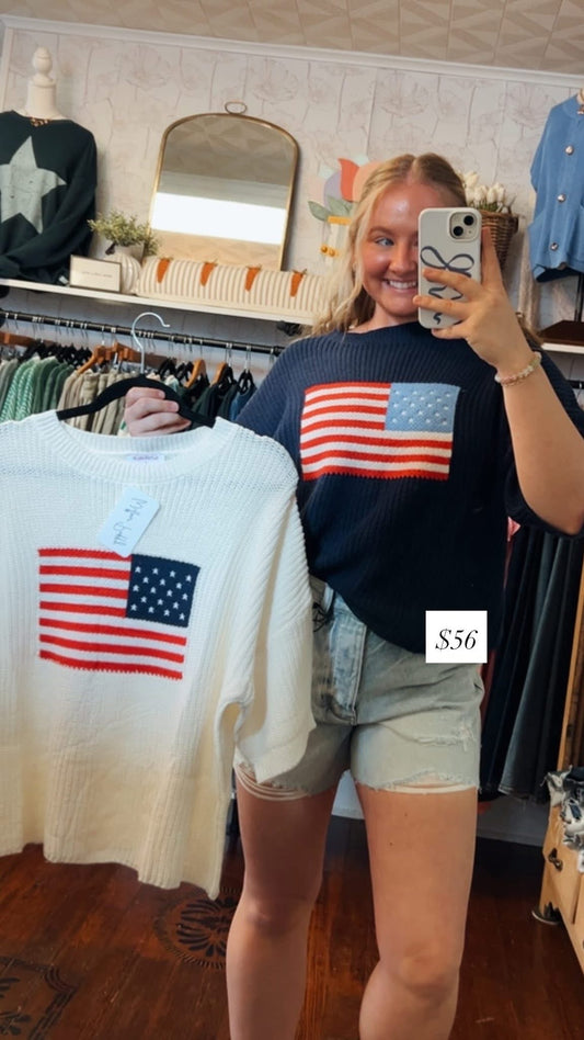 American Flag Knit Top