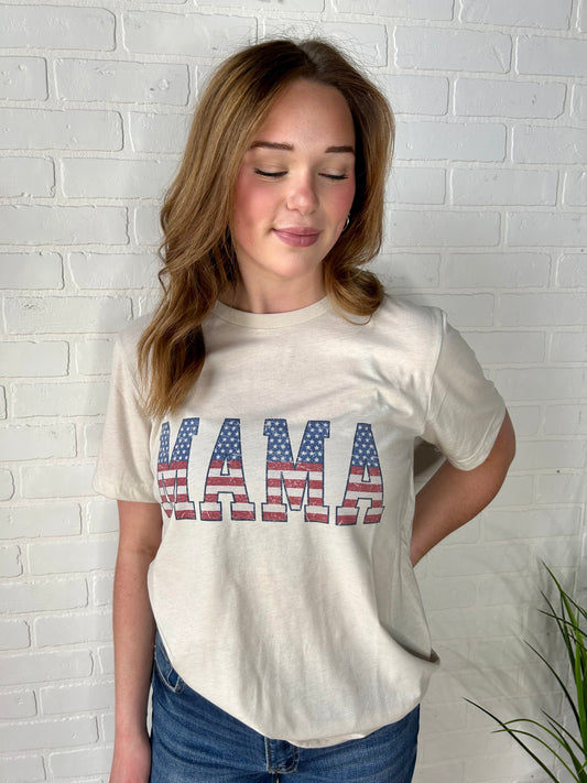 Patriotic Mama Graphic Tee- Made to Order