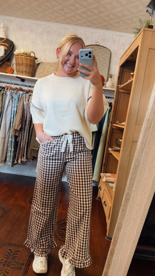 Lace & Gingham Pants