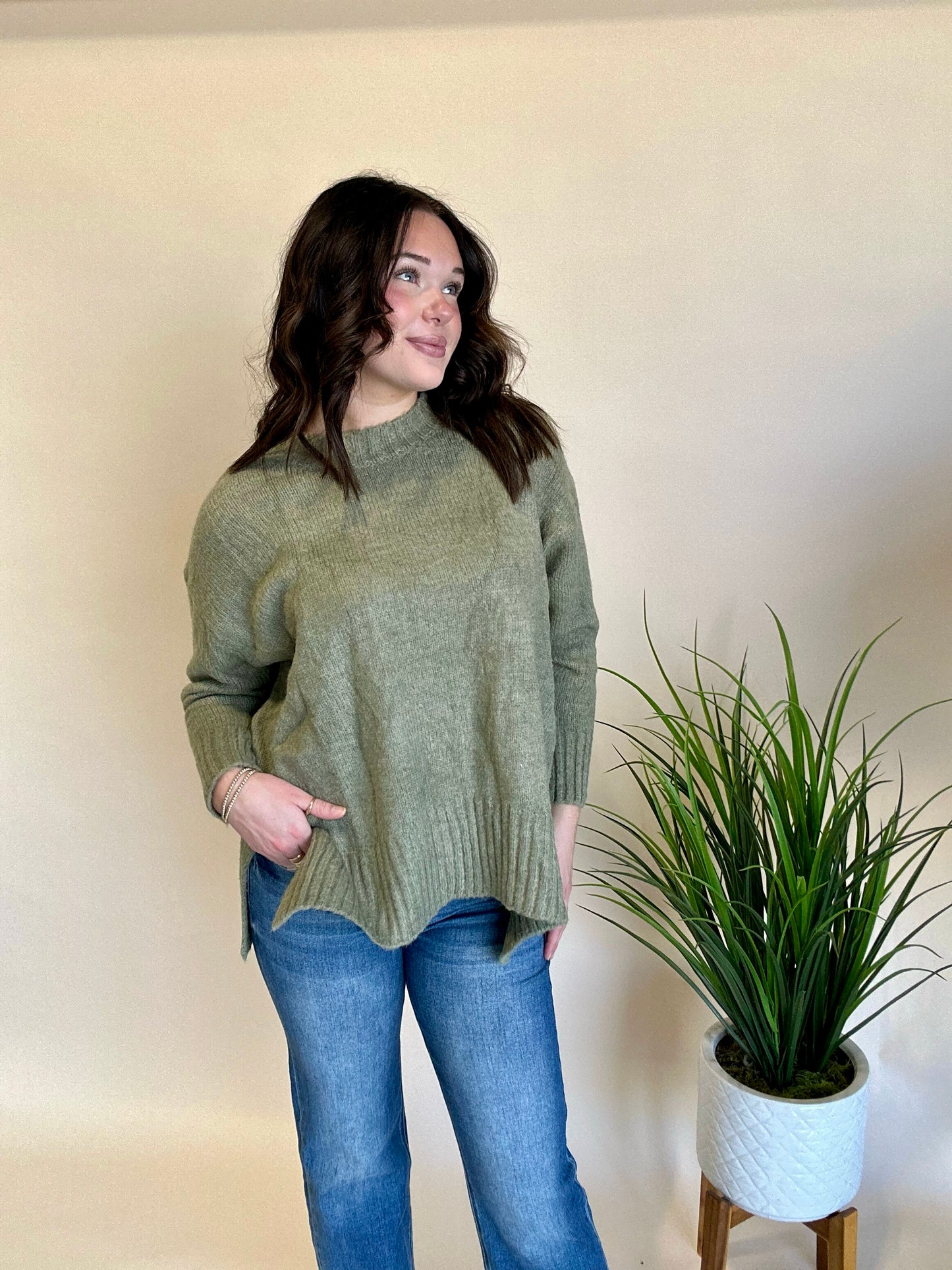 Olive Knit Sweater