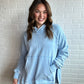 Oversized Washed Hoodie- Blue