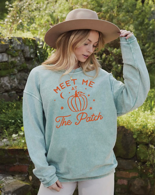 Pumpkin Corded Crewneck