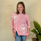 Pink Knit Flower Top