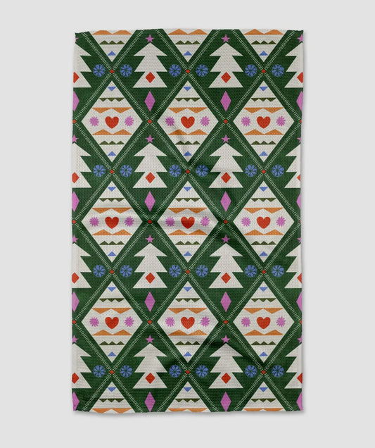 Nordic Christmas Geometry Towel